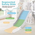 thumbnail image 2 of Choco Moon 6-in-1 Toddler Slide L-shaped Playground with Basketball, Indoor Playset for Kids-Gray, 2 of 8