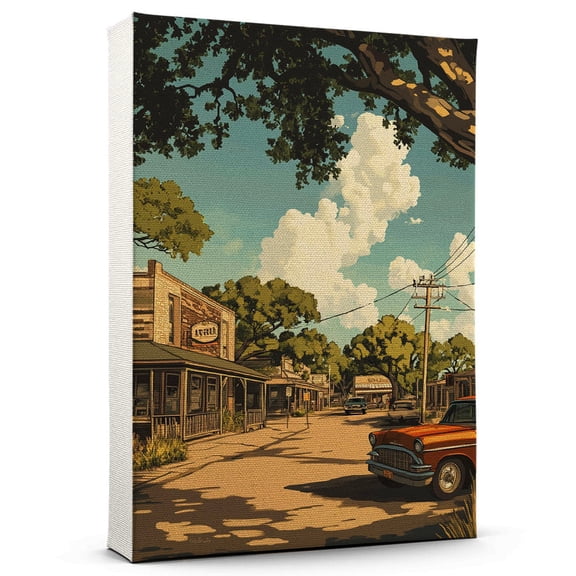 Seguins Vintage Travel Canvass, Texas Canvas Wall Art, Seguins Canvas Wall Art, Texas Wall Art Picture Print Decor - 105AZ1264