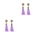 thumbnail image 1 of Pendientes largos de borla Qarigey Violeta 2piezas aleación hueco colgantes acogedor para mujeres y niñas, 1 of 5