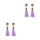 thumbnail image 1 of Pendientes largos de borla Qarigey Violeta 2piezas aleación hueco colgantes acogedor para mujeres y niñas, 1 of 5