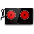 thumbnail image 1 of Noxton 2 Burners Electric Cooktop, 24" Built-in & Countertop Stove, Two Burner Ceramic Cooktop with Child Safety Lock, Timer, Touch Sensor Control, Portable 110V Plug-in Cooktop, 1 of 7
