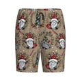 thumbnail image 6 of Daiia Santa Claus cute Mens Woven Stretch Pajama Short,Short Pajama Pants-Large, 6 of 7
