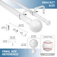thumbnail image 3 of Urbanest Adjustable Double Curtain Rod Set Steel Ball Manhattan Finials – 1″ Front & 5/8 Back Rod With Glossy White Rod, 84–120 Inches, 3 of 6