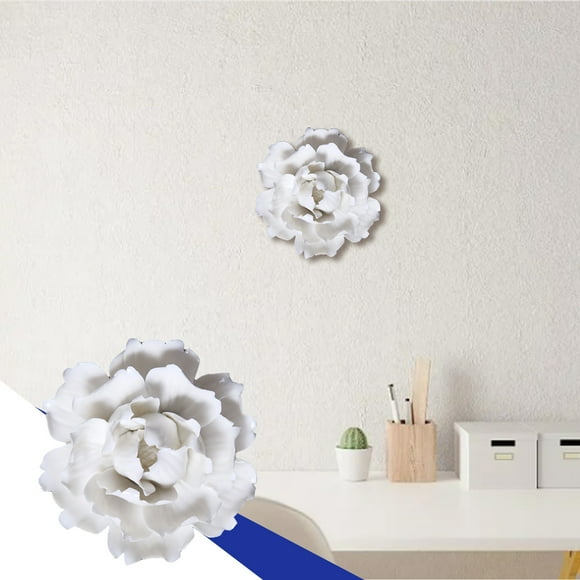 Boovnll Ceramic Flower Wall Decoration Hand Made Ceramic Wall Flower Decoration White, Home Decor, Room Decor, Living Room Decor