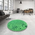 thumbnail image 3 of Ahgly Company Indoor Square Patterned Neon Green Area Rugs, 5' Square, 3 of 6