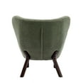 thumbnail image 6 of Modern Upholstered Armless Accent Chair, Sherpa Single Sofa Chair with Wooden Legs, Modern Small Accent Chair for Living Room Bedroom Small Spaces Apartment, Seaweed Green, 6 of 9