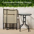 thumbnail image 5 of Best Choice Products 3-Piece Patio Bistro Dining Furniture Set w/ Glass Tabletop, Folding Chairs - Beige, 5 of 10