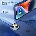 thumbnail image 6 of Colored Transluscent for iPhone 14/iPhone 13 Case, Sleek Retro Design, German Quality Standard Certified, 12FT Military-Grade Protection, Slim Matte Hard Back Case 6.1-inch, Navy Blue, 6 of 12