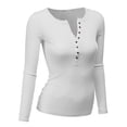 thumbnail image 2 of Doublju Women's Thermal Henley Long Sleeve Top with Plus Size, 2 of 4