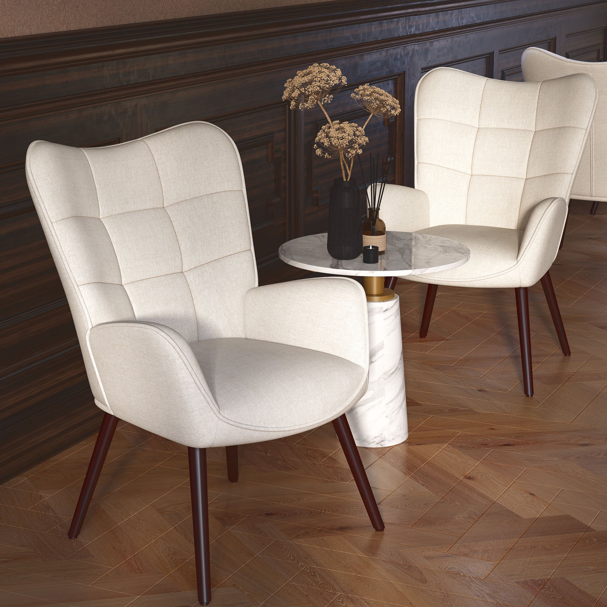 Homy Casa Waiting Room Guest Chair Office Reception Charis Lounge Charis for Living Room Bedroom Makeup, Beige