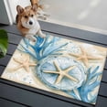thumbnail image 3 of 2x3 Ft Entryway Area Rug, Blue Beach Coastal Kitchen Rug Runner Washable Floor Mat, Summer Starfish Nautical Shell Non Slip Indoor Door Mat Throw Carpet for Bathroom Living Room Bedroom, 3 of 8