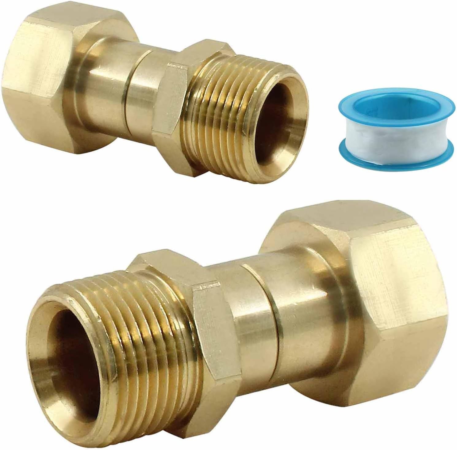 Raccord Pivotant Laveuse Haute Pression M22 14mm - Laiton, Couleur Cuivre, Neuf - Pour Tuyaux Et Adaptateurs