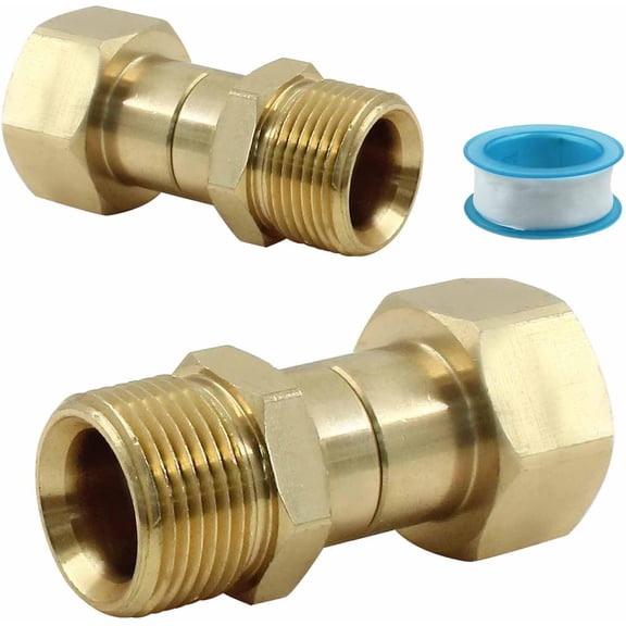 2 pcs Pressure Washer Hose Swivel Joint, Anti Twist Fitting Metric M22 14mm Thread Pressure Washer Gun Swivel Adapter (Gold)