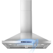 Wall Mount Range Hood 30 inch, 700 CFM Kitchen Hood Stainless Steel Stove Vent Hood with Gesture Sensing & Touch Control, Ducted/Ductless Convertible Duct, 3-Speed Fan, LED Lights, Baffle Filters