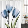 thumbnail image 3 of Blue Tulip Waterproof Fabric Shower Curtain,Abstract Flower Country Farm Floral White Waterproof Fabric Shower Curtain for Bathroom Curtains Bathtubs Shower Curtains with 12 Hooks Extra Long 72x96, 3 of 8