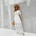 thumbnail image 4 of IDOPIP Women’s Casual Boho Floral Lace V-Neck Dress Embroidery Cocktail Maxi Dress Wedding Evening, 4 of 7