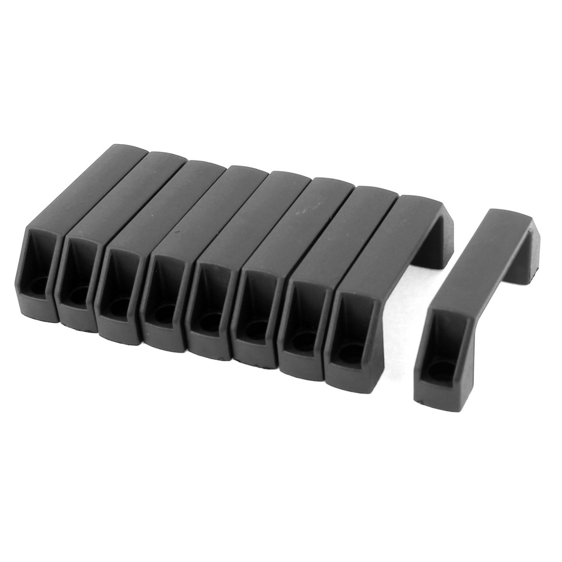 10 6cm 4 17 Length Black Plastic Cabinet Drawer Pull Handles