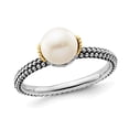 thumbnail image 1 of Sterling Silver Solitaire Freshwater Cultured Pearl Ring 7-7.5mm, 1 of 4