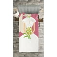 thumbnail image 3 of Ambesonne Wedding Quilted Bedspread Set 2 Pcs, Bride in White Dress, Twin Size, Dark Coral and White, 3 of 3