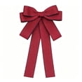 thumbnail image 2 of Lilixerw Woven Ribbon Christmas Bow, Red Multi Loop Bow With Dark Edge Trim, 5.11x7.08 Inch, for Tree Wreath Mantel Stair Garland Door Decoration, 2 of 6