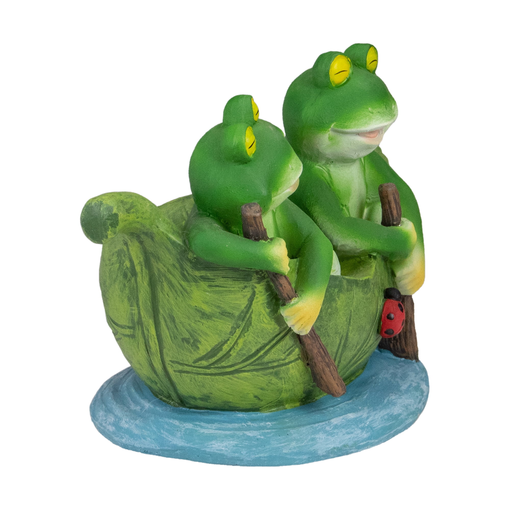 Northlight 7" Frogs in a Lily Pad Garden Statue