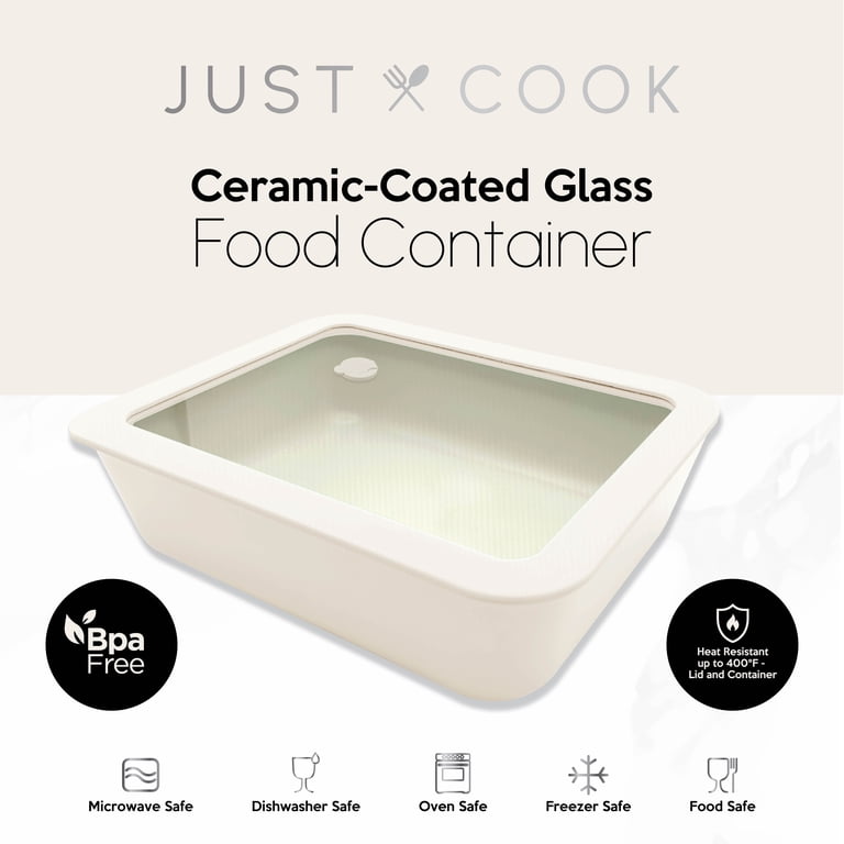 Just Cook Ceramic Glass 2.9-Cup Rectangle Storage Container photo 3
