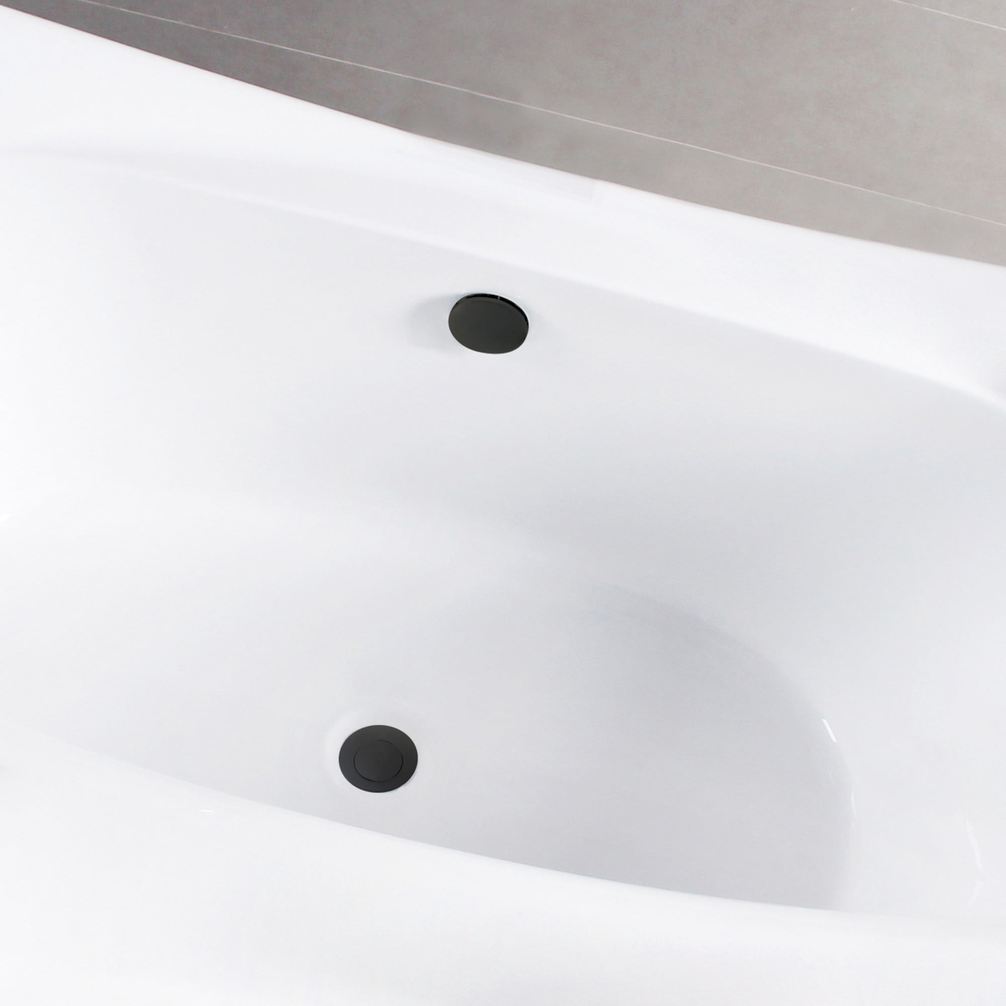 Kingston Brass VTDE673321M0 67" Acrylic Rectangular Double Ended Freestanding Tub with Overflow/Drain Assembly, Glossy White/Matte Black