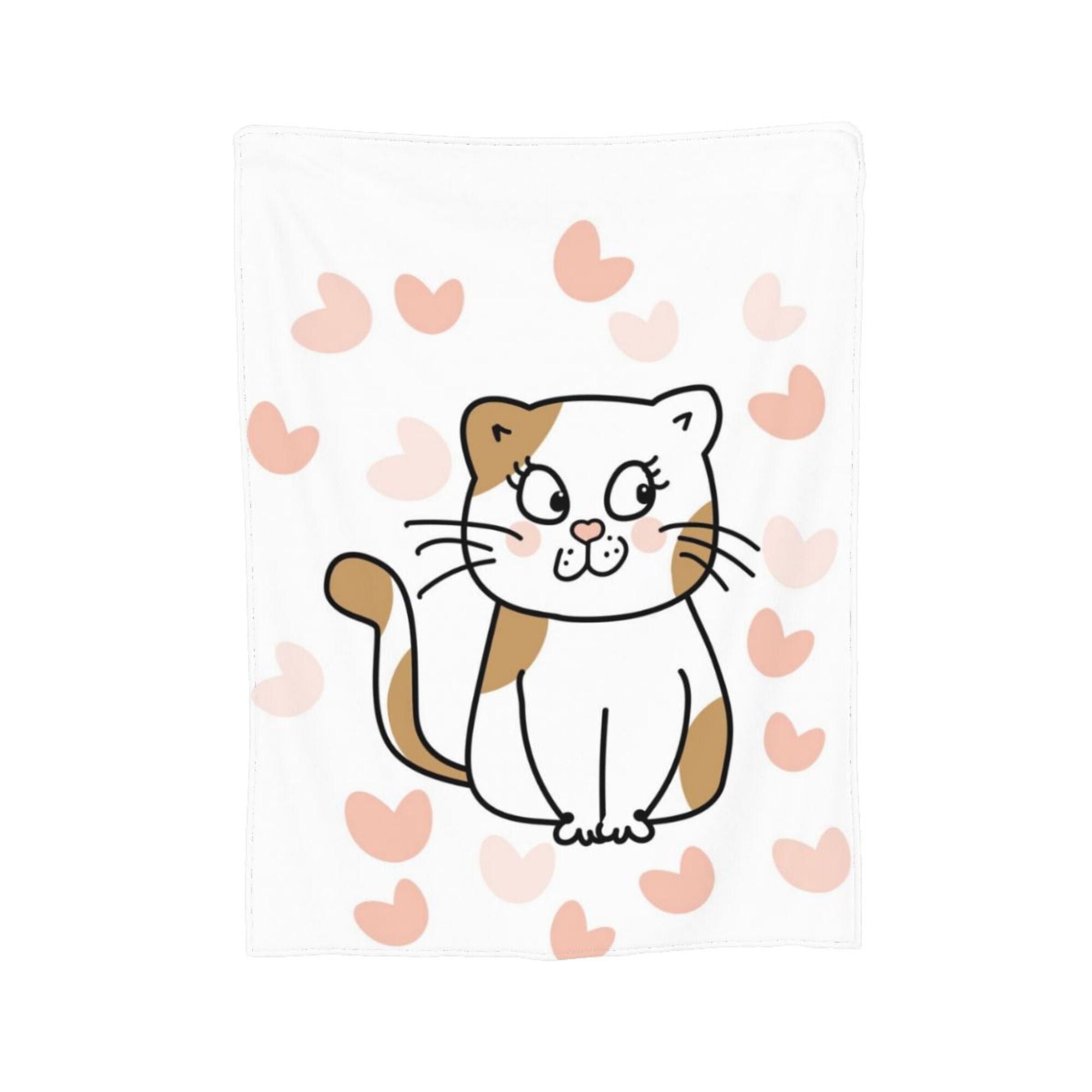 Cat Kitten Cartoon Throw Blanket, Super Soft AntiPilling Flannel Bed