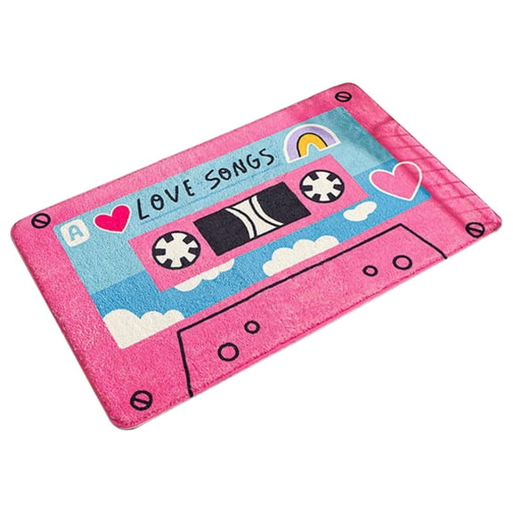 Carpet, Door Mat - Loetky Funny Retro Cassette -Creative Entrance Door Mat- Anti-Slip Floor Mats for Living Room, Bathroom/Soft, 1X Floor Mat