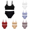 thumbnail image 3 of Women Seamless Tanks Tops Bra Set Female Underwear Suit Wireless Crop Top Bra+Panty Sets Soft Bralette Underwear, 3 of 7