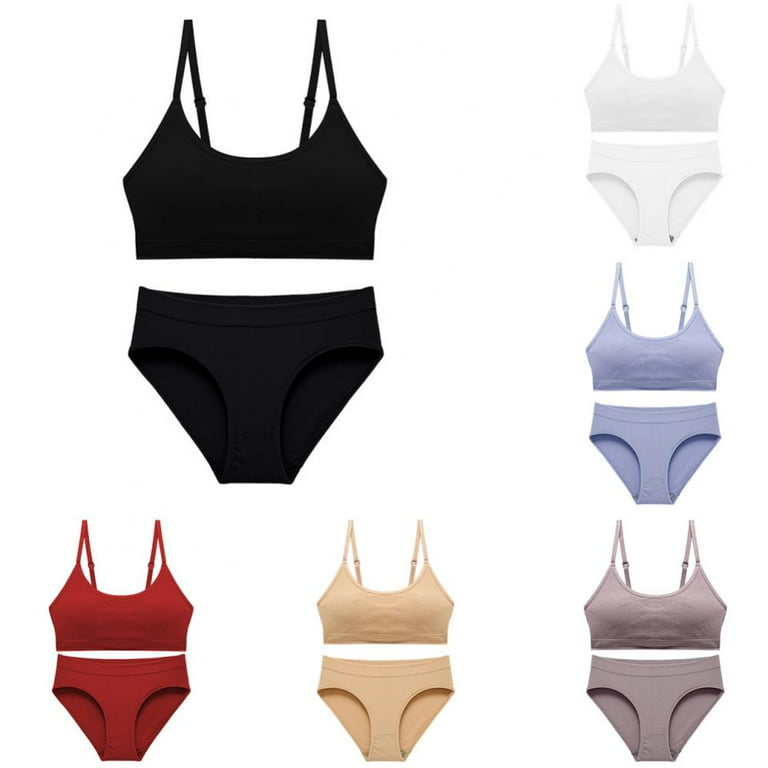 Matching Sport Bra and Panty Sets for Women, Comfortable Seamless Tank Top  Push Up Bra and High Waist Underwear Set 