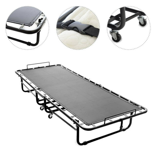 ViscoLogic Lit Pliant Escamotable avec Matelas en Mousse Mémoire Luxueux - 75 Pouces X 31,5 Pouces