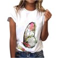 thumbnail image 1 of T-shirts d'Été Décontractés pour Femmes Col Rond Manches Courtes Tee Graphique Tendance Basique Confortable Coupe Ample Blouses Chandail, 1 of 6