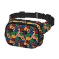 thumbnail image 2 of Saiise Colored Guitars Pattern Double Compartment Fanny Pack Square Waist Bag Adjustable Hands Free Running Hiking Belt Pack Travel Security Twill Crossbody, 2 of 9