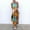 Yellow, variant on Ichaunyi Summer Dresses Women Fashion O-Neck Halter printing Sleeveless Casual Slit Loose Long Dress