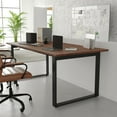 thumbnail image 3 of Flash Furniture Commercial 72x36 Conference Table with 1" Thick Double Sided Laminate Table Top with PVC Edging and Heavy Duty U-Frame Steel Base, Walnut, 3 of 11
