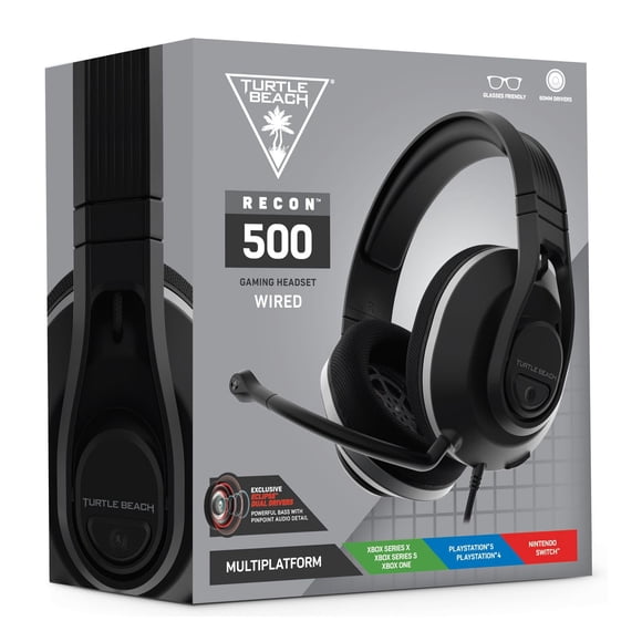 Turtle Beach® Recon™ 500 Black Wired Multiplatform Gaming Headset for Xbox Series X|S, Xbox One, PS5™, PS4™ and Nintendo Switch™