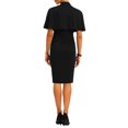thumbnail image 3 of INSPIRE CHIC Elegant Business Dresses for Women's Double Breasted Two Pieces Cape and Dress Sets M Black, 3 of 6