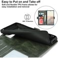 thumbnail image 6 of Compatible with Google Pixel 6 Pro Premium PU Leather Wallet Case with RFID Blocking Card Holder,Kickstand Magnetic Closure Protective,Wrist Strap Wallet Case for Pixel 6 Pro 6.71 Inch (Green), 6 of 14