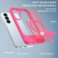 thumbnail image 5 of Dteck Magnetic Case for Samsung Galaxy S23,Shockproof TPU+PC Anti-Slip Compatible with Mag Safe Case Adjustable Kickstand Frosted Translucent Matte Phone Cover,Rose, 5 of 6