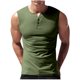 thumbnail image 2 of pstuiky Camisetas sin mangas para hombre, Top deportivo informal de malla de color sólido para hombre, transpirable, sin mangas, cuello redondo, medio botón Tops elegantes para mujer xl, 2 of 9