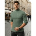 thumbnail image 2 of OALUXE Turtleneck Ribbed Long Sleeve Shirts for Mens Undershirts Knit Thermal Fitted Basic Tops, 2 of 7