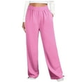 thumbnail image 2 of jjayotai Clearance for Women Pants Women's High Waisted Sweatpants Workout Active Joggers Pants Baggy Lounge Bottoms Rollbacks Pink, 2 of 4