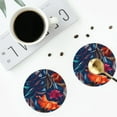 thumbnail image 5 of Gaeub Tropical Flower Print 6 Pcs Leather Coasters for Drinks ,Drink Coasters Sets,Drink Table Cup Coasters for Living Room Kitchen Coffee Decor,Round Shape, 5 of 7