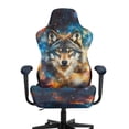 thumbnail image 3 of Whosucclay Wolf Galaxy Print Gaming Chair Slipcover Stretch Gaming Chair Seat Cover with Zipper Gamer Chairs Protector Fits Most Office/PC Chairs & Racing Style Seats, 3 of 8