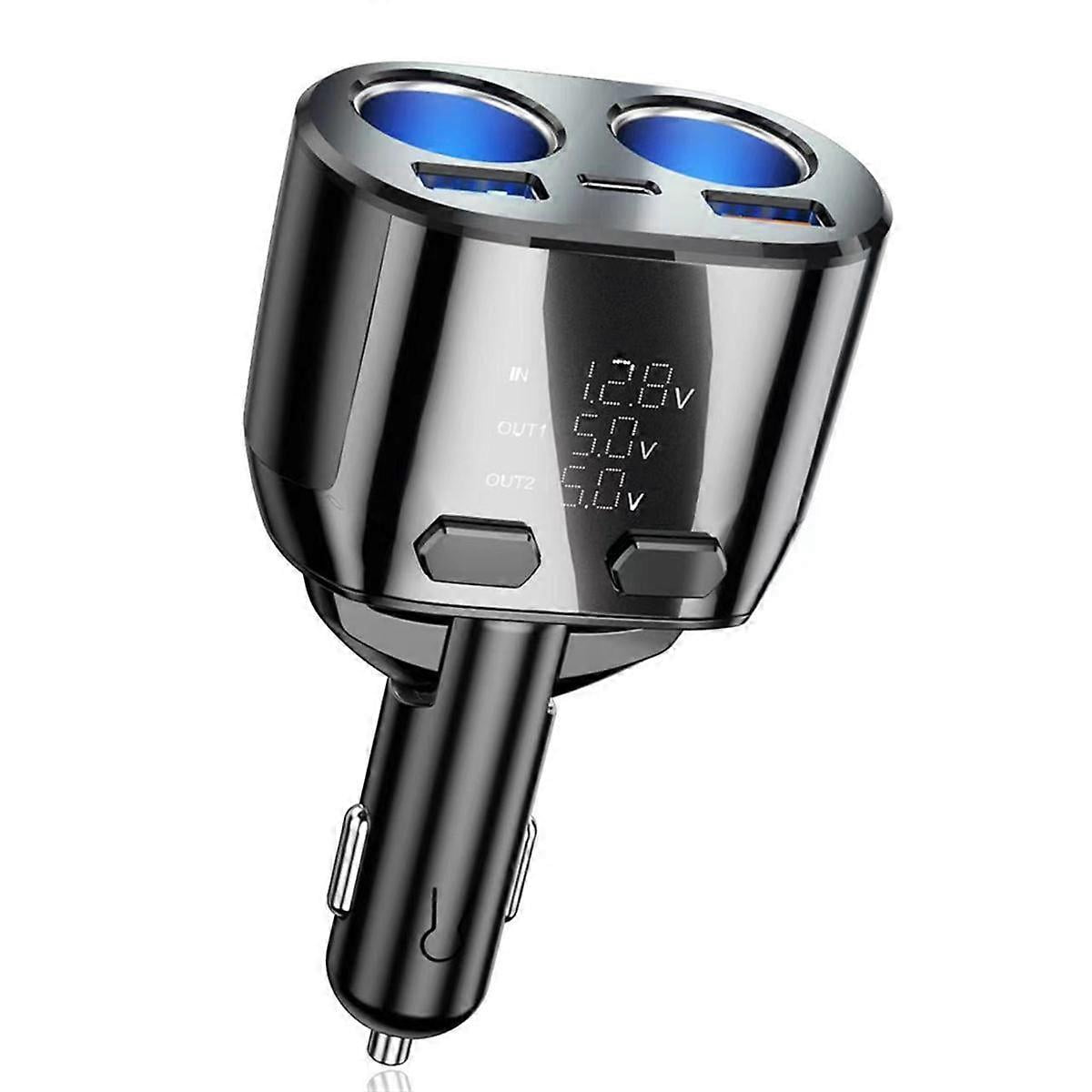 Charger Lighter Adapter with XL-LED Screen, Dual Car Charger Adapter QC3.0 Fast Charging, compatible Phone_Perfect Gift