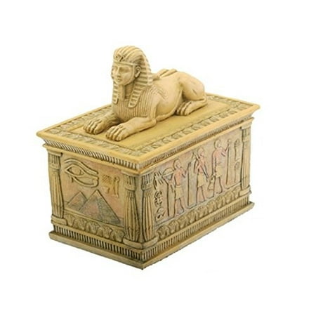 Ancient Egyptian Sphinx with Hieroglyphics Jewelry Trinket Box