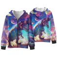 thumbnail image 4 of Uorisanigo Zip Up Hoodie Sweatshirt Fashion Hoodies Universe Dinosaur Jacket Lightweight Long Sleeve Shirts Pollover Tops with Pockets Casual Fall Winter Clothes, 4 of 7