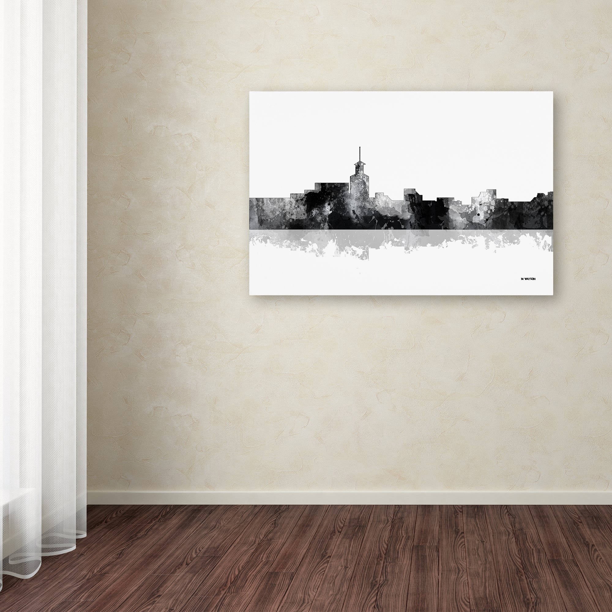 Trademark Fine Art "Santa Fe New Mexico Skyline BG-1" Canvas Art by Marlene Watson
