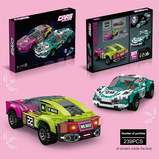 Racing Car Building Blocks Diy Sports Car Model Small Particle Building Bricks Educational Toys For Boys Gifts